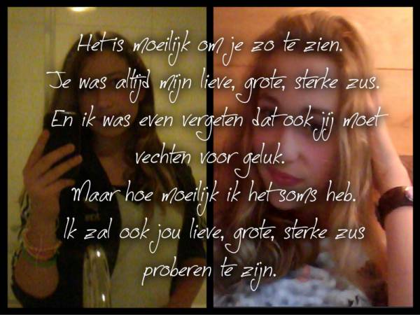 Wonderbaar 1001 Gedichten & Gedichtjes - Gedicht 'Lieve, grote, sterke zus JH-21