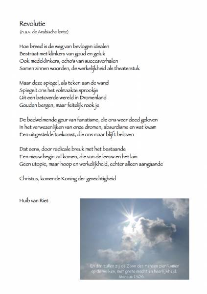 Spiksplinternieuw 1001 Gedichten & Gedichtjes - Gedicht 'Revolutie' door Huib van Riet ZE-82